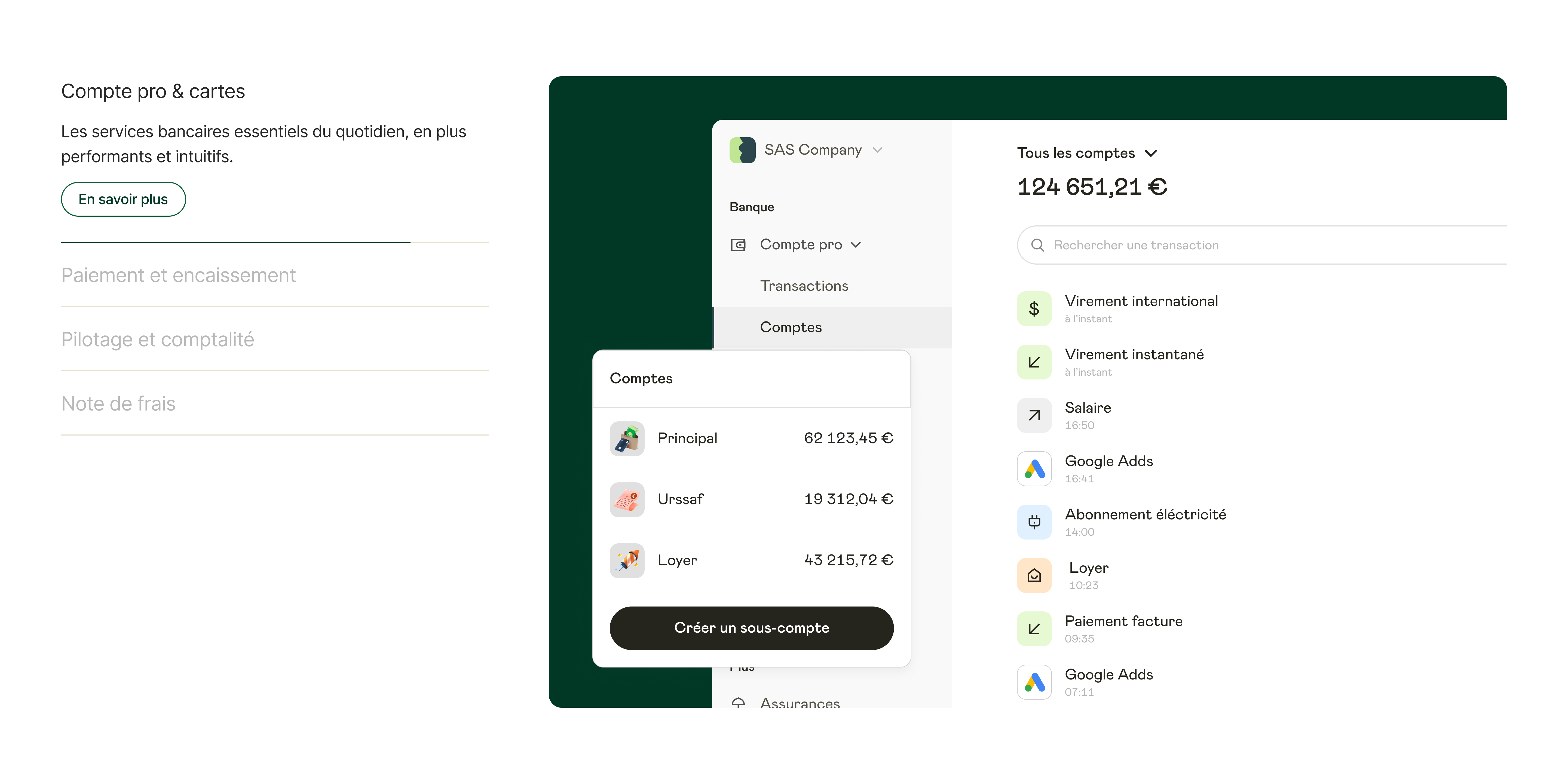 Interface de facturation Shine — création de factures et suivi des paiements